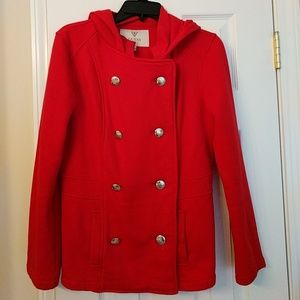 Like New- Guess Hooded Peacoat-Style Jacket